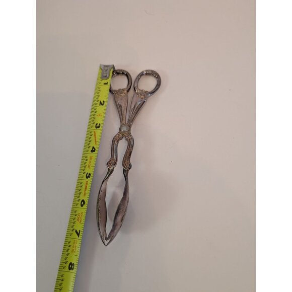 Vintage Gorham Heritage Italian Silver-Plated Ornate Ice Tongs Scissors - Picture 6 of 6